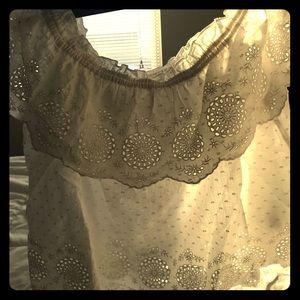 American Eagle, off the shoulder, white top